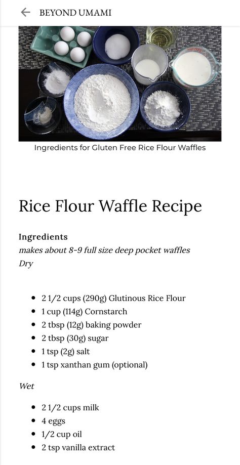 Rice Flour Waffles Recipe, Rice Waffles Recipe, Recipes Using Rice Flour, Recipes Using Rice, Kaiser Rolls, Flour Alternatives, Waffles Recipe, Glutinous Rice Flour, Gluten Free Rice