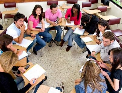 Creating a conversation circle. The one described is for a Spanish class, but it can easily be altered for English. I also like how the students became involved in the planning of the process as well.