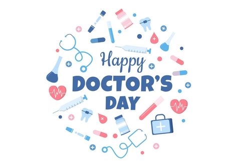 Happy Doctors Day Poster, Happy Doctors Day Images, Doctors Day Images, World Doctors Day, Doctor Stethoscope, Happy Doctors Day, Doctors Day, Brain And Heart, Card Poster