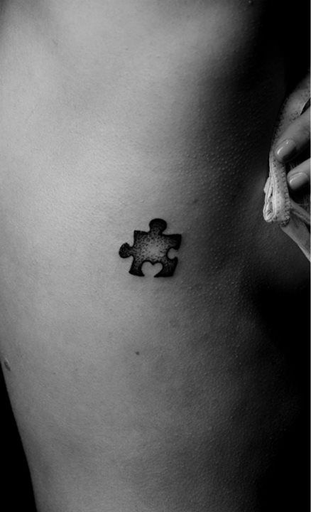 Puzzle piece tattoo for my autistic niece.                                                                                                                                                                                 More Tattoos 2023, Puzzle Piece Tattoo, Cream Tattoo, Puzzle Tattoos, Meaningful Wrist Tattoos, Awareness Tattoo, Pieces Tattoo, Full Body Tattoo, Tattoo Design Ideas