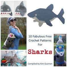 Link Blast: Get Ready for Shark Week with 10 Free Crochet Patterns Shark Sewing, Crocheted Shark Pattern, Crochet Sea Creatures, Crochet Shark, Shark Hat, Sharks For Kids, Crochet Dog Sweater, Puppet Patterns, Shark Pattern