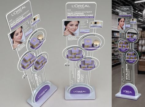 Display Shelf Design, Activation Ideas, Advertising Product, Graphic Design Brochure, Retail Inspiration, Packaging Template, Cosmetic Display, Pop Display, Cosmetic Design