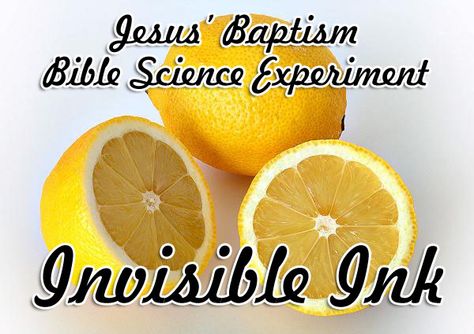 Jesus’ Baptism Science Experiment: Invisible Ink Many Catholic Christians and some Protestants will be celebrating the baptism of Jesus on Sunday January 12th. Many people over the years, including John the Baptist, felt surprise that Jesus shou Jesus Baptism, Bible Science, Sunday School Object Lessons, Bible Object Lessons, Childrens Sermons, Preschool Bible, Christian Science, Invisible Ink, Sunday School Activities