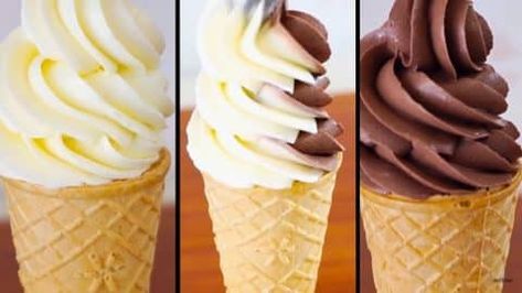 No-Machine Soft Serve Ice Cream Recipe | DIY Joy Projects and Crafts Ideas Soft Serve Ice Cream Recipes, Soft Serve Ice Cream Machine, Diy Joy, Ice Cream Maker Recipes, Serve Ice Cream, Ice Cream Base, Banana Ice Cream, Soft Serve Ice Cream, Ice Cream Toppings