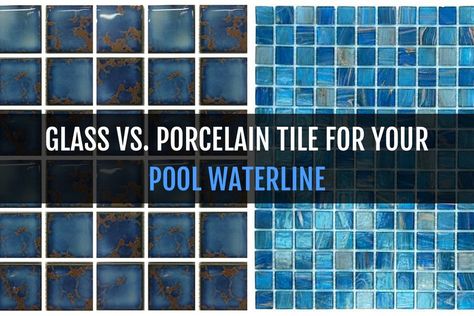 Waterline Tile For Pool, Pool Coping And Tile, Pool Waterline Tile, Barrier Reef Pools, Pool Waterline, Waterline Tile, Waterline Pool Tile, Pool Tile Designs, Glass Pool Tile