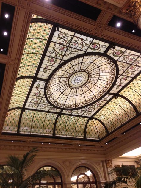 Stained Glass Ceiling, Ceiling Domes, Classic Hotel, Classical Interior, Dome Ceiling, Stained Glass Church, Bernard Shaw, Ceiling Detail, Floor Ceiling