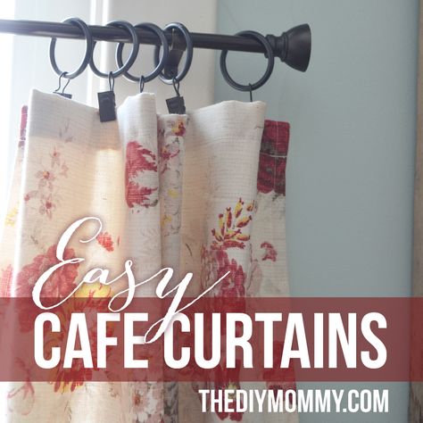 Sew Easy Cafe Curtains Diy Mommy, Pocket Curtains, Estilo Shabby Chic, No Sew Curtains, Shabby Chic Curtains, Shabby Chic Living, Drop Cloth Curtains, Sewing Easy Diy, Shabby Chic Living Room