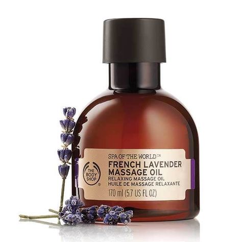 The Body Shop French Lavender Massage Oil Lavender Massage Oil, Body Shop Skincare, Skin Care Business, Body Shop At Home, Korean Eye Makeup, House Of Beauty, Homemade Bath Products, Oil Shop, French Lavender