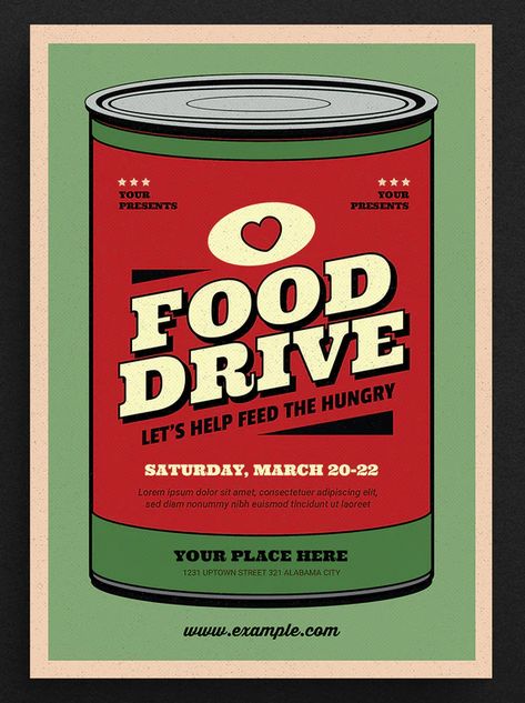 Canned Food Drive Poster, Can Food Drive Poster Ideas, School Food Drive Ideas, Can Drive Poster Ideas, Clothing Drive Poster, Donation Drive Poster, Food Donation Poster, Food Drive Poster Ideas, Food Drive Poster