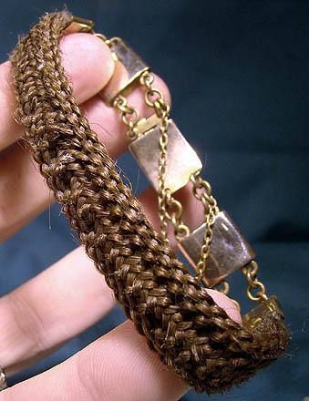 9K Victorian Hair Bracelet 1860-70 Victorian Hair Bracelet, Victorian Gold Bracelet, 1860 Jewelry, Victorian Hair Jewelry, Updos For Shoulder Length Hair, Snow Kingdom, Memory Jewelry, Medium Shaggy Hairstyles, Hair Keepsake