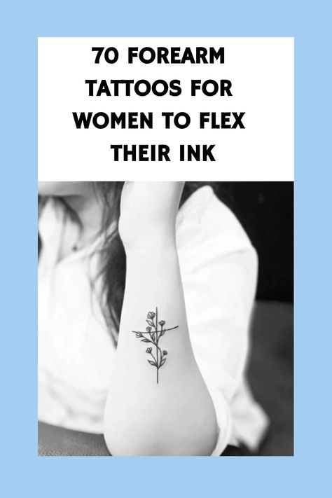 Looking for some tattoo inspo for your forearm? Check out these 70 awesome designs for women. #tattooideas #forearmtattoos #inkinspiration Forearm Family Tattoo For Women, Women’s Simple Forearm Tattoo, Inner Forearm Tattoos For Women Simple, Fineline Forearm Tattoo, Large Arm Tattoos For Women, Sidearm Tattoos For Women, Small Inside Forearm Tattoo Women, Simple Forearm Tattoos For Women, Forearm Women’s Tattoos