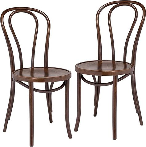 Amazon.com - Hairpin Bentwood Chairs - Natural Handcrafted Wood Dining Room - Modern Dining Chairs to Use as a Kitchen, Bistro or Living Room - Rustic Furniture - Walnut, Set of 2 Fully Assembled - Chairs Walnut Dining Chair, Wood Dining Room, Bentwood Chairs, Bistro Chairs, Rustic Living Room, Mud Room, Modern Dining Chairs, Handcrafted Wood, Modern Dining Room