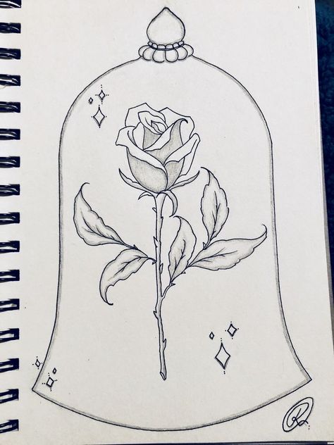 Hur Man Ritar Blommor, Beauty And The Beast Drawing, Beauty And The Beast Rose, Disney Character Drawings, Disney Drawings Sketches, Cute Disney Drawings, Disney Art Drawings, Rose Drawing, Disney Sketches