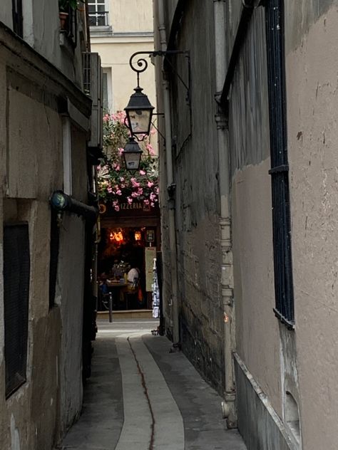 #paris #narrowstreet #aesthetic #pinkflowers #town #small Small French Town Aesthetic, Small French Town, French Town Aesthetic, Kelly Adams, Town Aesthetic, French Town, Small Bridge, Film Inspiration, Pink Flowers