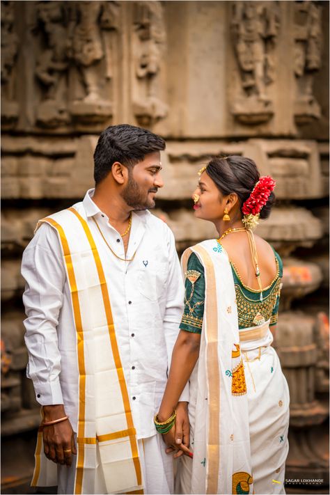 #coupleshoot #couplegoals #love #preweddingshoot #sagarlokhandephotography #wedding #maharashtrianprewedding #preweddingcoupleshoot #coupleshoot #couplephotoshoot #outdoorcoupleshoot #couplephotography #photoshoot Marathi Pre Wedding Photoshoot, Temple Poses For Couple, Prewedding Photography Traditional, Pre Wedding Photoshoot Temple, South Indian Wedding Couple Poses, Temple Couple Poses, Temple Pre Wedding Shoot, South Indian Pre Wedding Photoshoot, Traditional Couple Photoshoot Indian