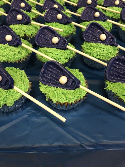 Lacrosse Cupcakes Ideas, Lacrosse Birthday Party Ideas, Lacrosse Birthday, Lacrosse Cupcakes, Kids Lacrosse, Lacrosse Party, Lacrosse Goalie, Banquet Ideas, Cupcakes Ideas