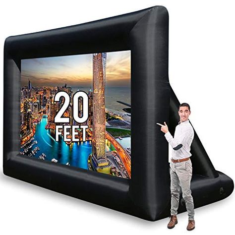 KHOMO GEAR Huge Inflatable Theater Projector Screen for: Amazon.co.uk: Electronics Indoor Theater, Home Theater Screens, Inflatable Movie Screen, Outdoor Movie Theater, Outdoor Movie Screen, Best Projector, Screen Outdoor, Outdoor Projector, Backyard Movie