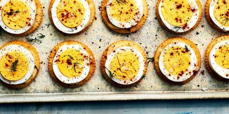 No-Stuff Deviled Eggs | Southern Living Christmas Eve Appetizers, Easy Christmas Appetizers, Holiday Finger Foods, Pickled Deviled Eggs, Southern Living Recipes, Popular Appetizers, Bite Size Appetizers, Cheese Straws, Hard Cooked Eggs