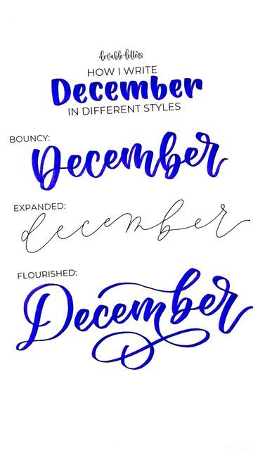 Brush Lettering Flourishes, December Calligraphy Hand Lettering, Brush Pen Lettering Alphabet, Bouncy Calligraphy Alphabet, December Hand Lettering, December Calligraphy, December Lettering, Bouncy Lettering, Bouncy Calligraphy