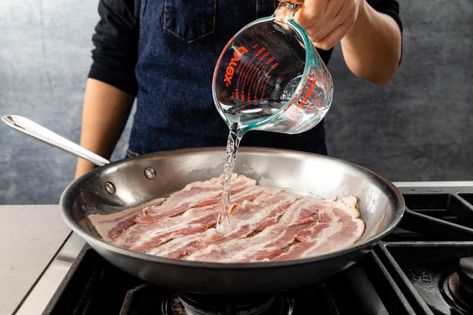 Want Crispy, Tender Bacon? Cook It In Water. | America's Test Kitchen Bacon Wrapped Dates, Brunch Bread, Bacon In The Oven, How To Make Bacon, Kitchen Logo, Cooking App, Cooking Bacon, Cooks Illustrated, America's Test Kitchen