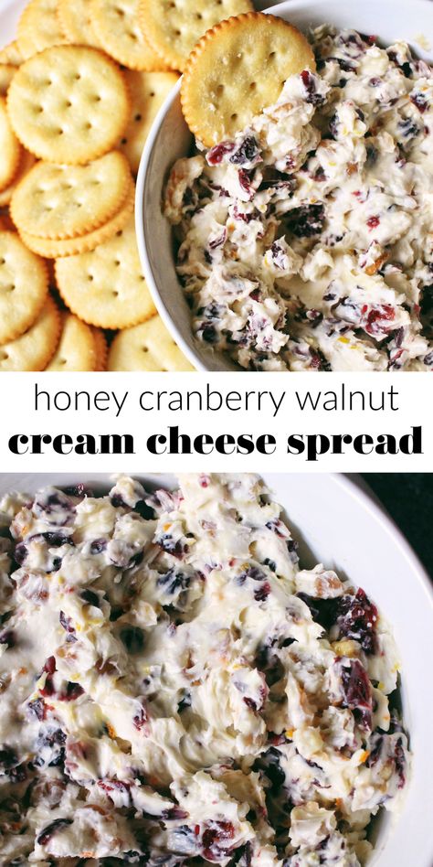 Cranberry Cream Cheese Spread, Walnut Cream Cheese, Cream Cheese Spread Recipes, Dinner 2023, Cheese Spread Recipes, Walnut Cream, Christmas Potluck, Christmas Appetizer, Cream Cheese Spread