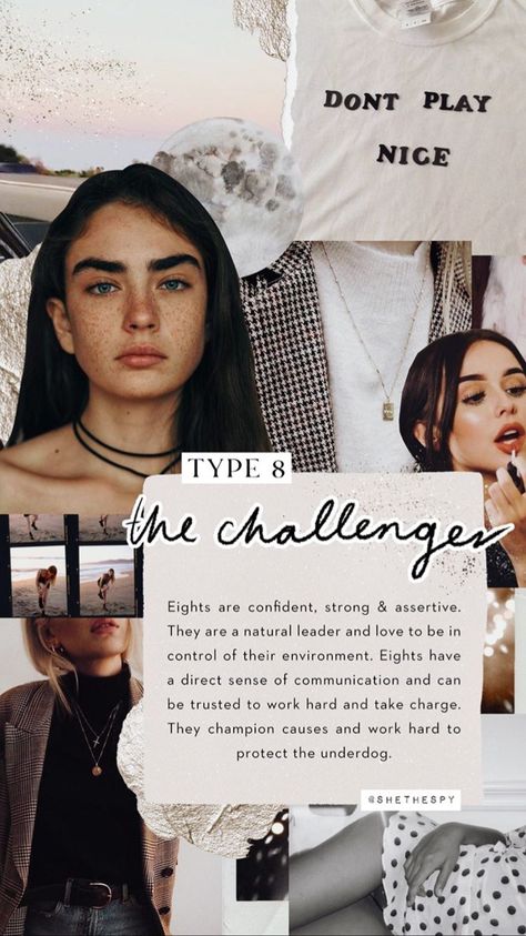 Enneagram Aesthetic, Personality Collage, She The Spy, Enneagram 8, Aesthetic Mobile, Enneagram Test, Types Of Aesthetics, Enneagram 9, Aesthetic Types