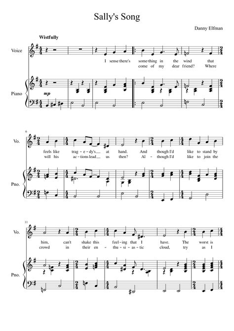 Sally's Song - The Nightmare Before Christmas Piano Songs Chords, Christmas Piano Sheet Music, Popular Piano Sheet Music, Disney Sheet Music, Song Sheet Music, Viola Music, Piano Songs Sheet Music, Sheet Music With Letters, Piano Songs For Beginners