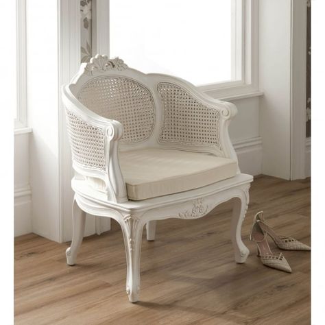 French Chairs | Buy French Chair | French Chairs Online White Wicker Chair, Antique French Chairs, French Style Bedroom, Carved Chairs, French Bedroom, Woven Furniture, Style Français, French Chairs, Vintage Bedroom