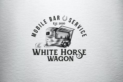 Mobile Bar Logo Design Ideas, Trailer Logo Design, Mobile Bar Logo, Converted Horse Trailer, Trailer Logo, Trailer Bar, Horse Wagon, New Logo Design, Bar Logo