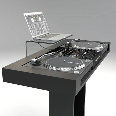 Dj Images Dj Booth, Dj Booth Design, Wedding Dj Booth, Furniture Design Portfolio, Dj Furniture, Turntable Furniture, Dj Stand, Dj Table, Dj Room