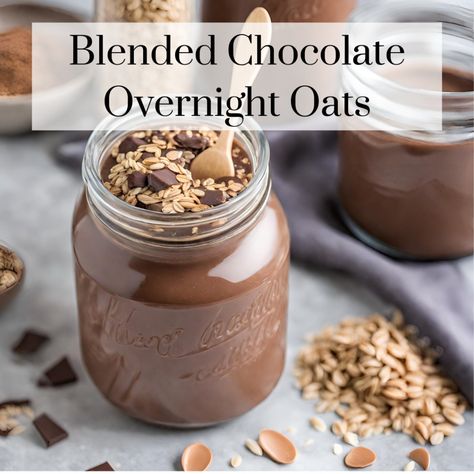 Blended Chocolate Overnight Oats - Mom Nutritionist Mom Nutritionist, Chocolate Overnight Oats Recipe, Rolled Oats Recipe, Oats With Yogurt, Overnight Oats With Yogurt, Oats Recipes Breakfast, Best Overnight Oats Recipe, Chocolate Overnight Oats, Protein Overnight Oats