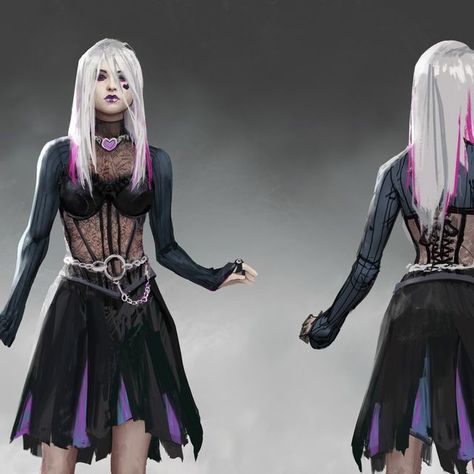 Sebastian Kowoll Angel on Instagram: "Sable Ward concept design for Dead By Daylight ALL THINGS WICKED. 💜
Art Direction - Xavier Etchepare
.
Hope you like her!
.
Better res here: https://www.artstation.com/artwork/blk4an
.
.
#art #digitalart #dbd #dead #daylight #horror #behavior #illustration #deadbydaylight #sableward #wicked #conceptart" Sable Ward Cosplay, Dbd Survivors, Sable Ward Dead By Daylight, Dead By Daylight Art, Dbd Sable Ward, Brunette Bangs Long Hair, Sable Ward, Brunette Bangs, Vampire Masquerade