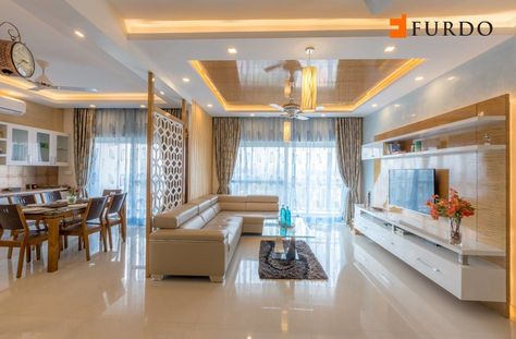 Living Room Ideas India, New False Ceiling Designs, L Shaped Living Room, Interior Design India, False Ceiling Designs, False Ceiling Living Room, Entertaining House, Unit Design, Living Room Interior Design