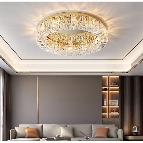 Ceiling Light Flush Mount, Chandelier Round, Stunning Chandelier, Wallpaper Luxury, Led Crystal Chandelier, Modern Crystal Chandelier, Crystal Ceiling Light, Bedroom Dimensions, Installation Manual