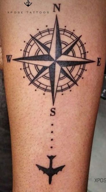 Viking Compass Tattoo, Simple Compass Tattoo, Tiger Head Tattoo, Simple Compass, Infinity Symbol Tattoo, Surf Tattoo, Simple Arm Tattoos, Compass Tattoo Design, Arm Band Tattoo