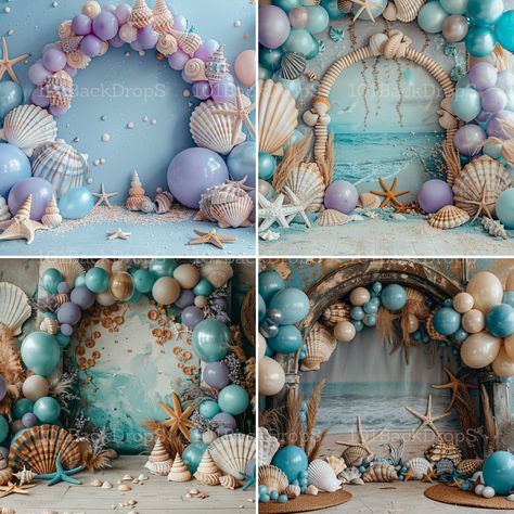 ️🎈✨ Product Details: ️🌊 Create mesmerizing underwater scenes effortlessly 📸 Includes over 40 enchanting mermaid balloons and shells arch backdrops 🎈🐚 Perfect for cake smash photography sessions 🎂📷 Versatile Photoshop templates and overlays for creative editing 🎨💻 Ideal for photographers, graphic designers, and DIY enthusiasts  Description: 📝 Inspired by the ethereal beauty of underwater realms, our Enchanted Seascape Bundle invites you to explore the depths of imagination. Imagine a wo Ocean Balloon Garland, Under The Sea Theme Party Decorations, Diy Under The Sea Decorations, Arch Backdrops, Mermaid Dancing, Creative Editing, Mermaid Balloons, Balloons Arch, Underwater Scenes