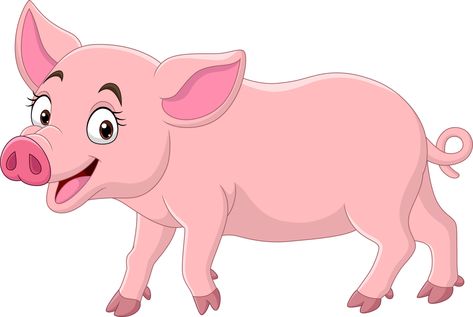 Cartoon Present, Smiling Pig, Farm Cartoon, Pig Clipart, Happy Pig, Cow Pose, Funny Rabbit, Happy Cow