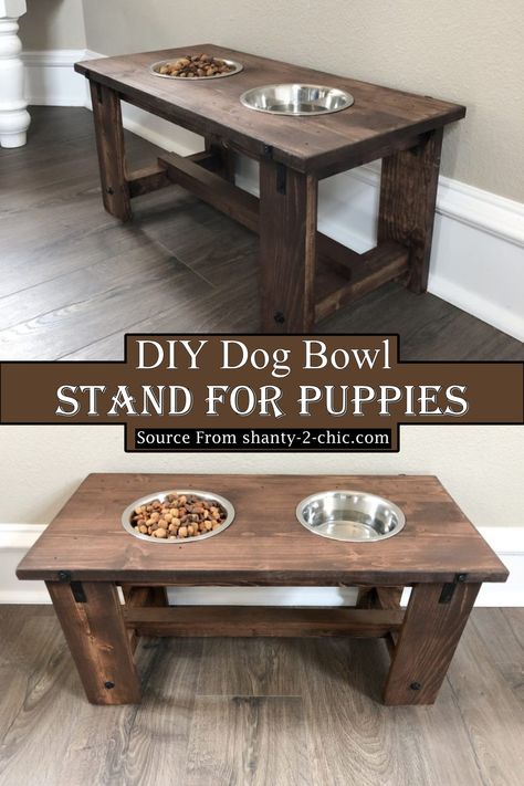 25 DIY Dog Bowl Stand Ideas Rustic Dog Bowl Stand, Diy Dog Water Bowl Planter, Diy Elevated Dog Bowl Stand, Diy Raised Dog Bowl Stand, Diy Wooden Dog Bowl Stand, Dog Dish Stand Diy, Diy Elevated Dog Bowls, Diy Dog Bowl Stand, Dog Bowl Stand Diy