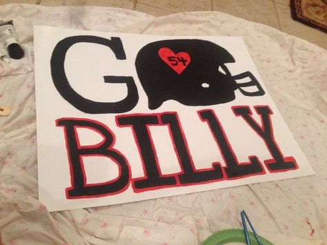 Signs For Boyfriend, Signs For Games, Locker Signs, Posters Diy, Volleyball Posters, Cheer Posters, Billy B, Football Banner, Football Posters