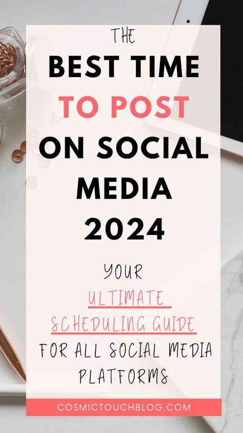 Best Time To Post On Social Media 2024: Scheduling Guide #socialmedia #posting #tips Time To Post On Social Media, When Is The Best Time To Post On Insta, Social Media Post Times, Posting Ideas Social Media, Instagram When To Post, Social Media Review Post, Social Media For Schools, Social Selling Posts, Best Time To Post On Social Media