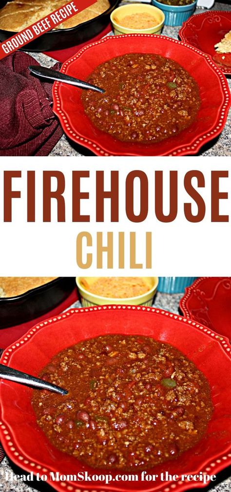 Firehouse Chili Recipe, Firehouse Chili, Unique Chili, Unique Chili Recipes, Chili Starter, Award Winning Chili Recipe, Recipes Ground Beef, Chili Bar, Turkey Chili Recipe