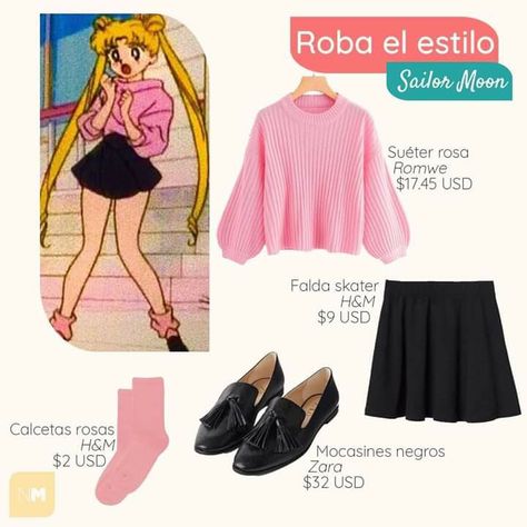 Salior Moon Outfits, Sailor Moon Fits, Sailor Moon 90s Outfits, Sailor Moon Casual Outfits, Sailor Moon Outfit Inspired, Sailor Moon Outfit Ideas, Sailor Moon Inspired Outfits, Anime Fits, Moon Outfit