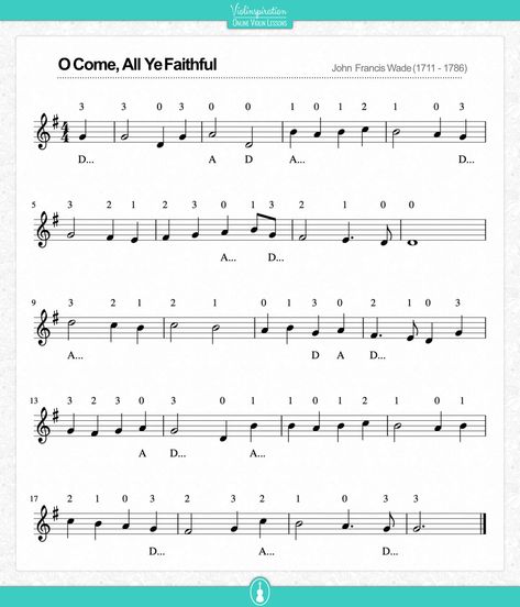 Violin Christmas Music - sheet music - O Come, All Ye Faithful Free Violin Sheet Music, Xmas Carols, O Come All Ye Faithful, Popular Christmas Songs, Best Christmas Songs, Christmas Sheet Music, Christmas Tunes, Violin Sheet, Music Worksheets