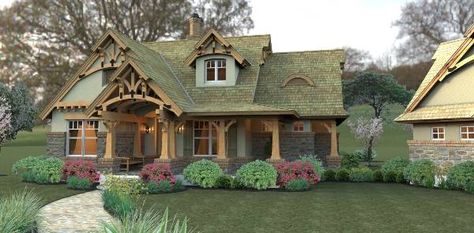 Small Craftsman House, Small Craftsman House Plans, House Plan With Basement, Small Craftsman, Basement Foundation, Basement House Plans, Rustic House Plans, Cottage Style House Plans, European House Plan