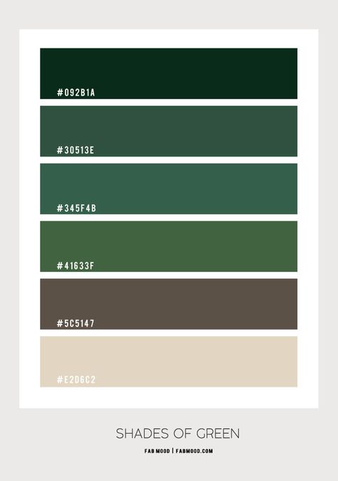 green color hex, green color scheme, green color ideas, shades of green Shades Of Green Interior, Compatible Colors With Green, Hunter Green Color Combinations, Green Colour Pallet, Green Canva Pallete, Green Color Palette Hex Codes, Dark Green Color Palette Hex Codes, Green Hex Codes, Canva Color Pallete Green