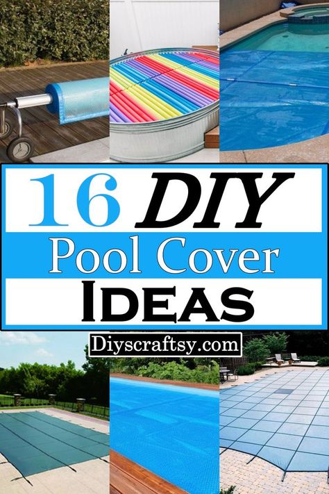 These pool cover ideas are easy, fast, and an awesome DIY for any season. These covers will make your pool stand out, from a snowflake cover to a wreath. Pool Motor Cover Ideas, Easy Pool Cover Ideas, Pool Cover Diy Above Ground, Pool Cover Storage, Stock Tank Pool Cover Diy, Pool Machine Covers, Diy Inflatable Pool Cover, Diy Inground Pool Cover, Diy Pool Shade Ideas