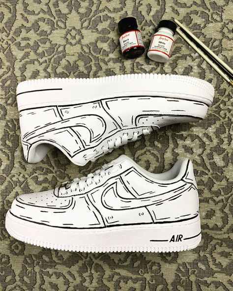 Custom Sneakers Diy, Custom Af1, Diy Sneakers, Custom Kicks, Custom Nike Shoes, Air Force 1 Custom, Cute Sneakers, Custom Nikes, Swag Shoes