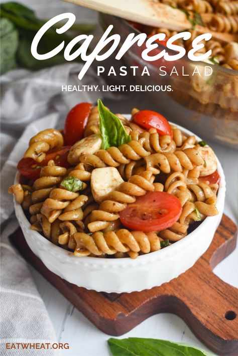 Whole Grain Pasta Salad, Whole Grain Pasta Recipes, Woe Recipes, Whole Wheat Pasta Salad, Whole Wheat Pasta Recipe, Cold Pasta Recipes, Penne Pasta Salads, Caprese Pasta Salad Recipes, Wheat Pasta Recipes