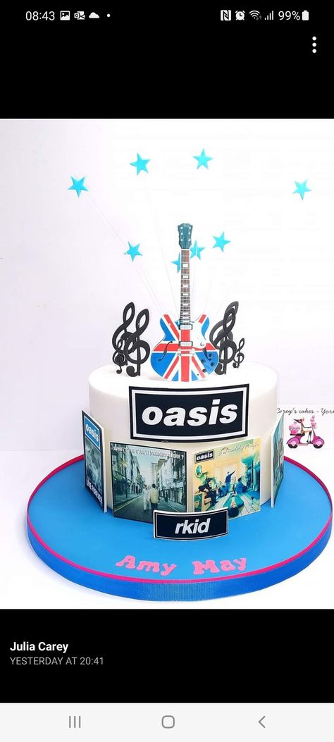 Oasis Cake, Oasis Birthday Cake, Oasis Band, 50th Birthday Cake, 50th Birthday, Oasis, Themed Cakes, Birthday Cake, Birthday Party