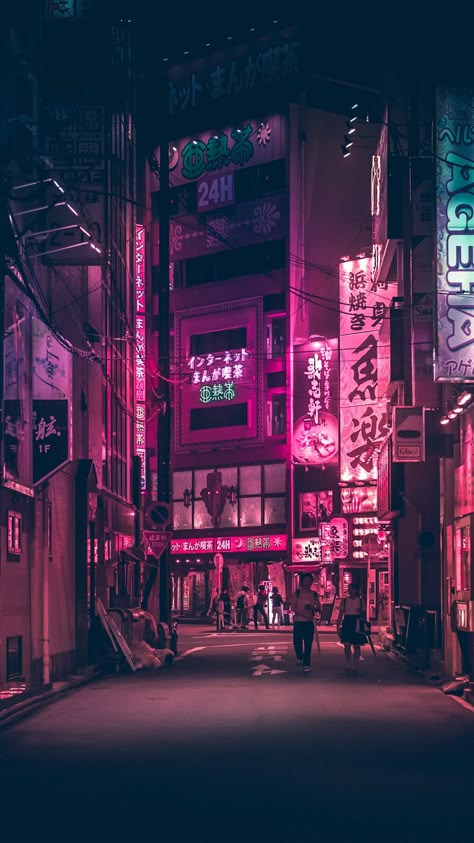 City Aesthetic Japan, Cyberpunk City Aesthetic, Punk Aesthetic Wallpaper, Punk Background, Japan Wallpaper, Punk Wallpaper, Cityscape Wallpaper, Neon Photography, Neon Noir